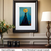 優雅エレガントな背の高い柳ひまわり女の子C2L ポスター