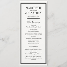 優雅シンプルな結婚式プログラム プログラム