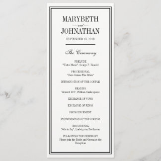 優雅シンプルな結婚式プログラム プログラム