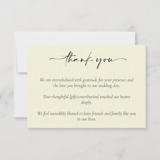 優雅シンプルな結婚式 サンキューカード (正面)