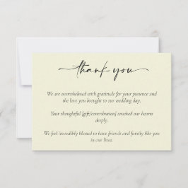 優雅シンプルな結婚式 サンキューカード