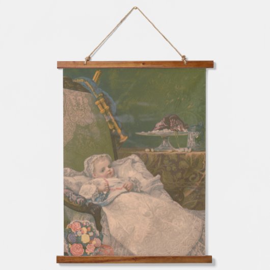 優雅ビクトリアンさ:乳児の世界 吊り下げ型タペストリー (正面)