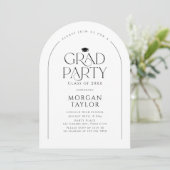 優雅ミニマルなエレガンスアーチ卒業 招待状 (スタンド正面)