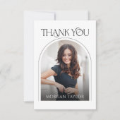 優雅ミニマルなエレガンスアーチ2写真卒業 サンキューカード (正面)