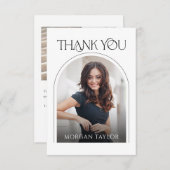 優雅ミニマルなエレガンスアーチ2写真卒業 サンキューカード (正面/裏面)