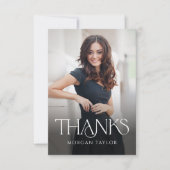 優雅ミニマルなエレガンス2写真卒業 サンキューカード (正面)