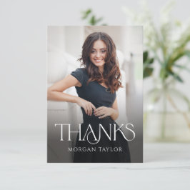 優雅ミニマルなエレガンス2写真卒業 サンキューカード