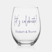 優雅ミニマルモダンな結婚式お祝い ステムなしワイングラス (正面)