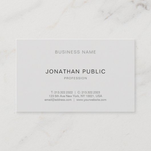 優雅モダンなプレーンミニマルクリーンな贅沢 名刺 (裏面)