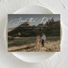 優雅モダンな書道フルフォト セーブザデート