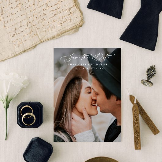 優雅モダンな書道フルフォト セーブザデート