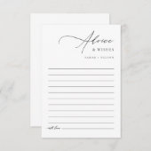 優雅モダンな結婚式の願いと アドバイスカード (正面/裏面)