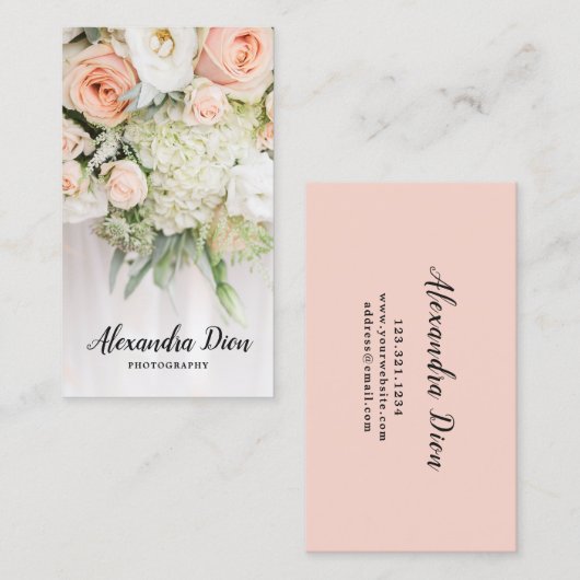 優雅モダンな結婚式写真 名刺 (正面/裏面)