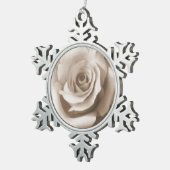 優雅独身のなバラ スノーフレークピューターオーナメント (右)