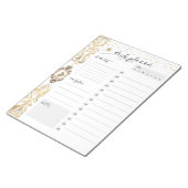 優雅華美さ |金ゴールドパールジュエルデイリープランナー ノートパッド (アングル)