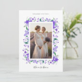 優雅魅力的なフローラコンテンポラリー薄紫写真 サンキューカード (スタンド正面)