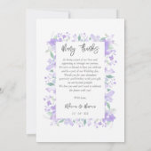 優雅魅力的なフローラコンテンポラリー薄紫写真 サンキューカード (裏面)