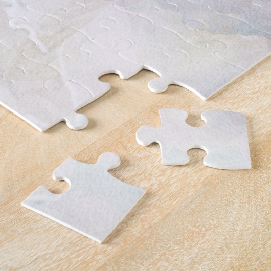 優雅-小さな女の子の天使の祈ること ジグソーパズル (側面)