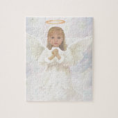 優雅-小さな女の子の天使の祈ること ジグソーパズル (縦)