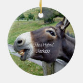 元のろばのおもしろいなろばのラバの家畜 セラミックオーナメント (裏面)