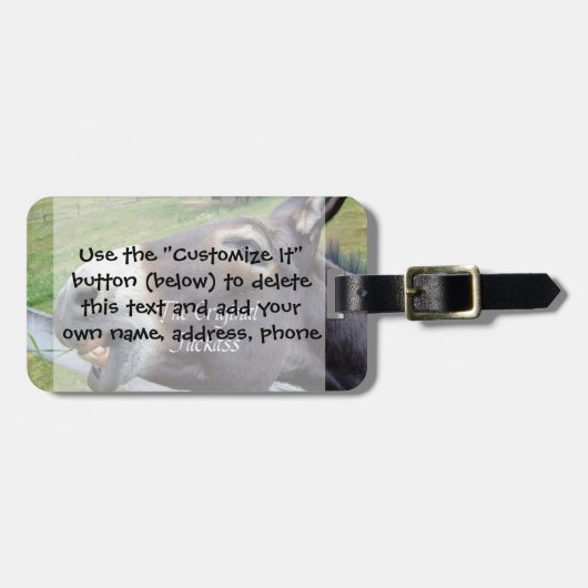 元のろばのおもしろいなろばのラバの家畜 ラゲッジタグ (正面横)