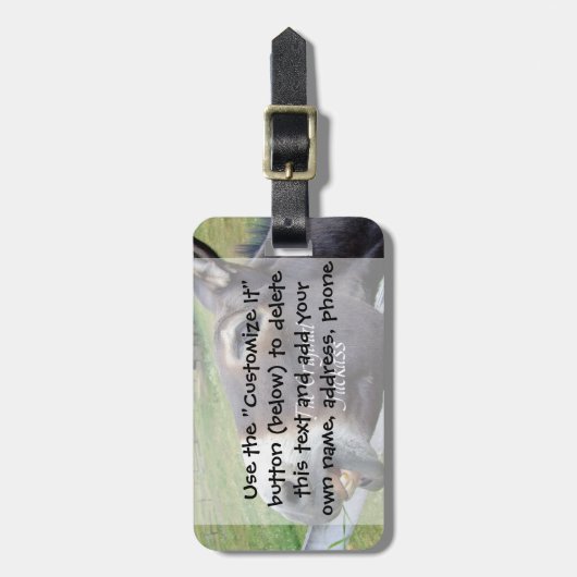 元のろばのおもしろいなろばのラバの家畜 ラゲッジタグ (正面縦)