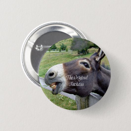 元のろばのおもしろいなろばのラバの家畜 缶バッジ (正面&裏面)