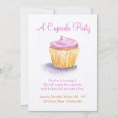 元のイラストレーションのカップケーキの招待状 招待状 (正面)