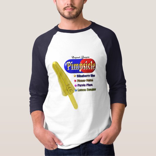 元のギャングの純金Pimpsicle! 大きいPimpin Tシャツ (正面)