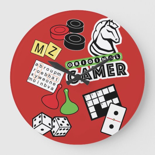 元のゲーマーの時計 ラージ壁時計 (正面)