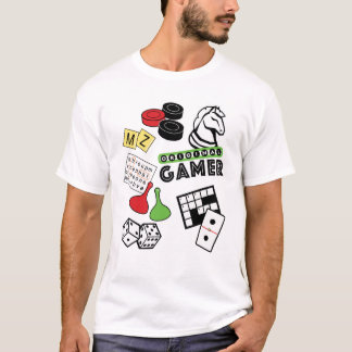 元のゲーマー-パズル及びボードゲームファン Tシャツ