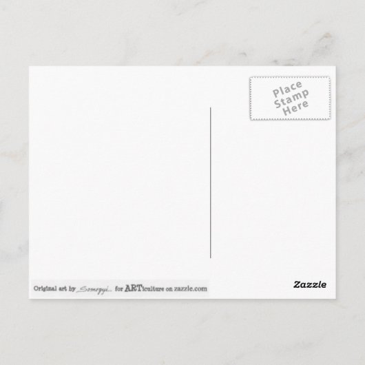 元のコラージュの芸術のアジアスタイルの郵便はがき ポストカード (裏面)