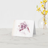 元のシベリア猫のメッセージカード カード (黄色い花)