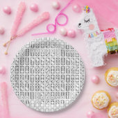 元のデザインの白黒ドミノの記号 ペーパープレート (パーティー)