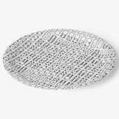 元のデザインの白黒ドミノの記号 ペーパープレート (アングル)