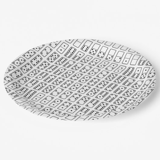 元のデザインの白黒ドミノの記号 ペーパープレート (アングル)