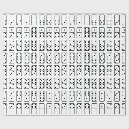 元のデザインの白黒ドミノの記号 ラッピングペーパー (フラット)