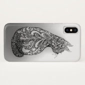 元のデザインの白黒飾られた猫 Case-Mate iPhoneケース (裏面(横))