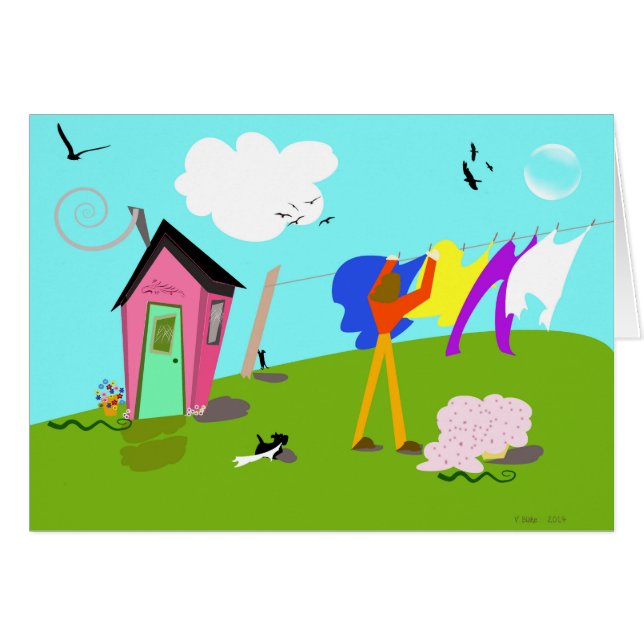 元のデジタルアートワーク"洗濯助手" (正面横)