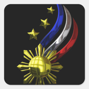 元のフィリピンのロゴ。 Mabuhay Pilipinas! スクエアシール