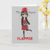元のフラッパーのとどろく20年代カード カード (黄色い花)