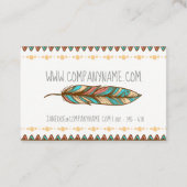 元のボヘミアの羽のスタイルの名刺 名刺 (裏面)