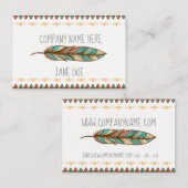 元のボヘミアの羽のスタイルの名刺 名刺 (正面/裏面)