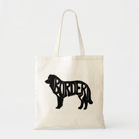 元のボーダーコリーTote~Silhouette トートバッグ (正面)