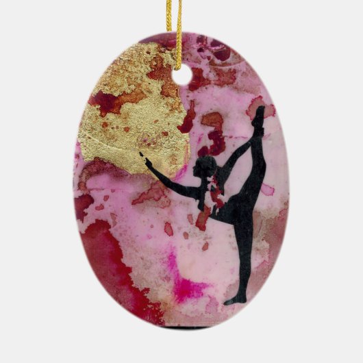 元のヨガの女の子の陶磁器のオーナメント セラミックオーナメント (裏面)