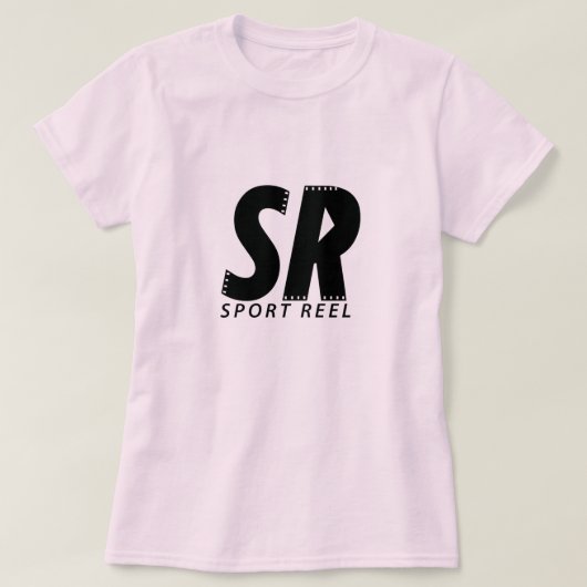 元のロゴのSPORTREELの女性のピンクのTシャツ Tシャツ (デザイン正面)