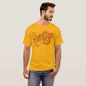 元の古いプロ(えんじ色のヴィンテージ) Tシャツ (正面フル)