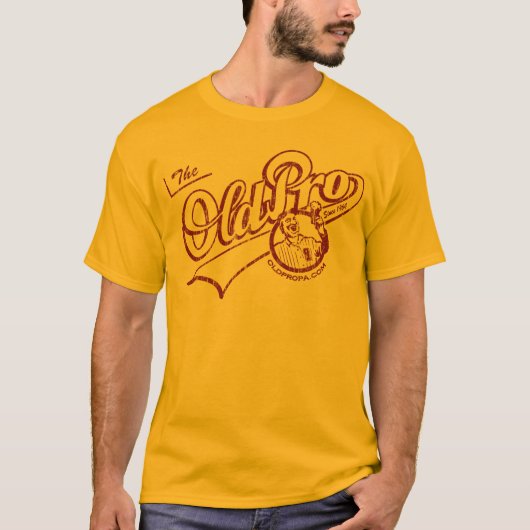元の古いプロ(えんじ色のヴィンテージ) Tシャツ (正面)