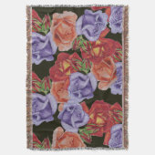元の多彩なバラの花模様の花柄の芸術 スローブランケット (正面縦)