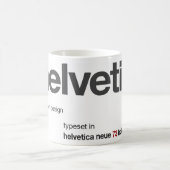 元の大きいLoveHelveticaのロゴのマグ コーヒーマグカップ (中央)